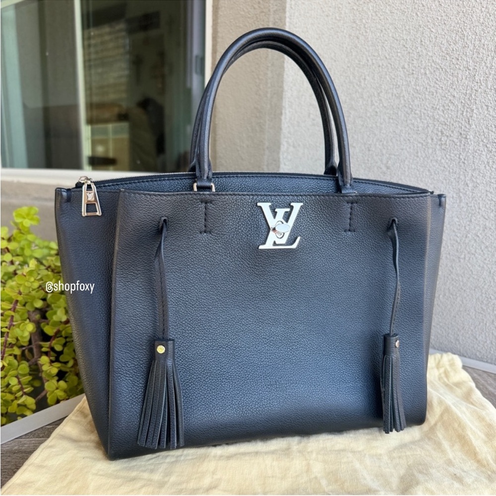 Louis Vuitton Lockme Logo Leather Cabas Shopper Tote